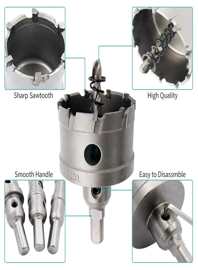 UPTODATETOOLS 10pcs 16-60mm TCT Hole Saw Kit Carbide Hole Saw Hole Cutter Carbide Tipped Hole Saw Drill Bit Tungsten Carbide Tipped Hole Saw Drill Bit - Image 4